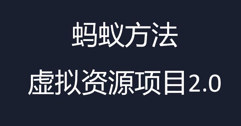 虚拟资源掘金课，虚拟资源的全套玩法 价值1980元