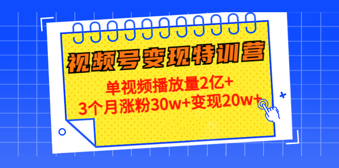 21天视频号变现特训营：单视频播放量2亿+3个月涨粉30w+变现20w+（云创精品）