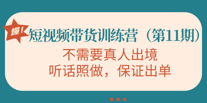 视频带货训练营，不需要真人出境，听话照做，保证出单（云创精品）