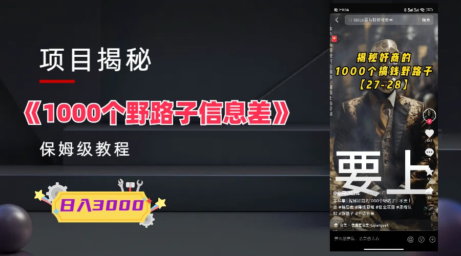 （云创精品）1000个野路子信息差保姆式教程-单日变现3000+的玩法解密