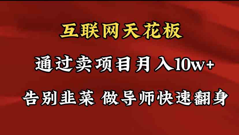 （精品）导师训练营互联网的天花板，让你告别韭菜，通过卖项目月入10w+，一定要…