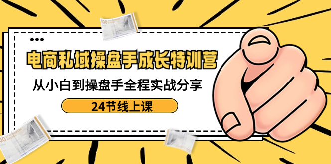 （精品）电商私域-操盘手成长特训营：从小白到操盘手全程实战分享-24节线上课