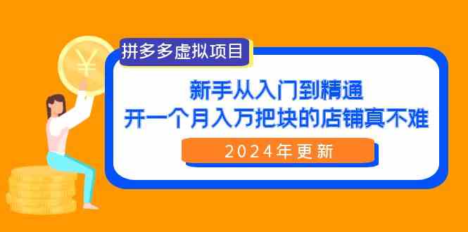 （精品）拼多多虚拟项目：入门到精通，开一个月入万把块的店铺 真不难（24年更新）