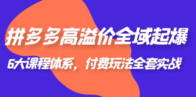 （云创精品）拼多多-高溢价 全域 起爆，6大课程体系，付费玩法全套实战！