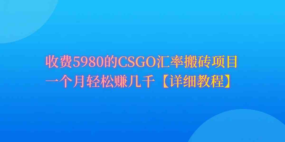 （精品）CSGO装备搬砖，月综合收益率高达60%，你也可以！