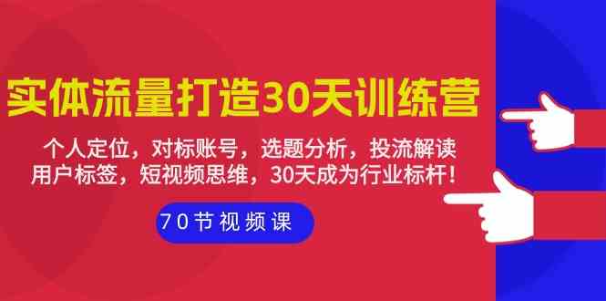 （精品）实体-流量打造-30天训练营：个人定位，对标账号，选题分析，投流解读-70节