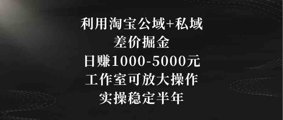 （精品）利用淘宝公域+私域差价掘金，日赚1000-5000元，工作室可放大操作，实操…