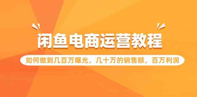 （精品）闲鱼电商运营教程：如何做到几百万曝光，几十万的销售额，百万利润.