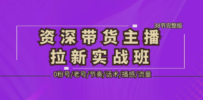 （云创精品）资深·带货主播拉新实战班，0粉号/老号/节奏/话术/播感/流量-38节完整版