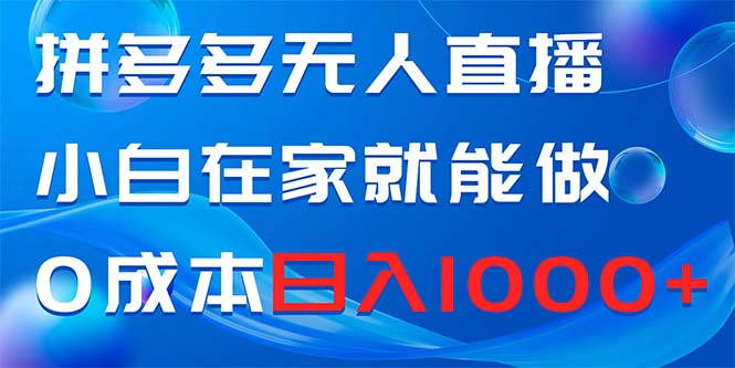 （精品）拼多多无人直播，小白在家就能做，0成本日入1000+