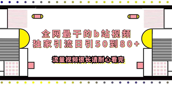 （精品）全网最干的b站视频独家引流日引50到80+流量视频很长请耐心看完