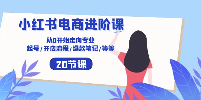 （精品）小红书电商进阶课：从0开始走向专业 起号/开店流程/爆款笔记/等等（20节）