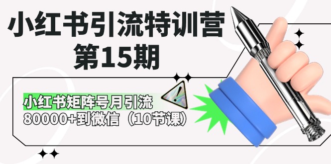 （精品）小红书引流特训营-第15期，小红书矩阵号月引流80000+到微信（10节课）