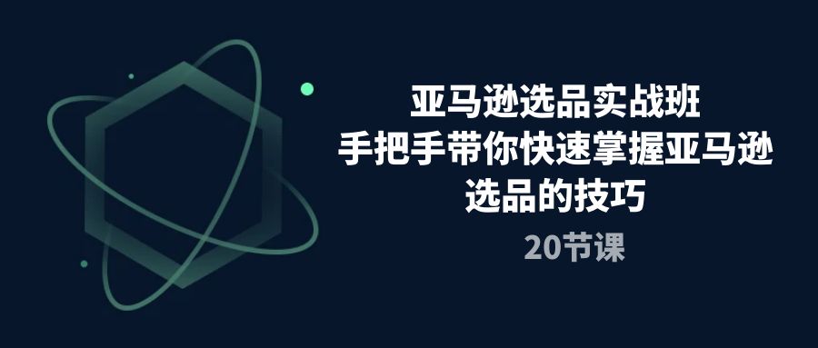 （精品）亚马逊选品实战班，手把手带你快速掌握亚马逊选品的技巧（20节课）