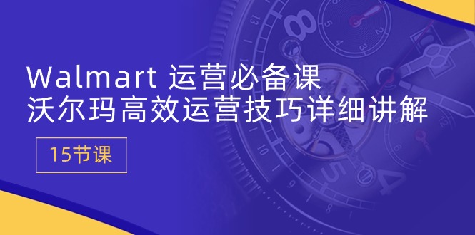 （精品）Walmart 运营必备课：沃尔玛高效运营技巧详细讲解 (15节课)