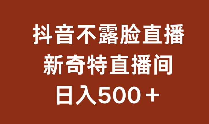 不露脸挂机直播，新奇特直播间，日入500+