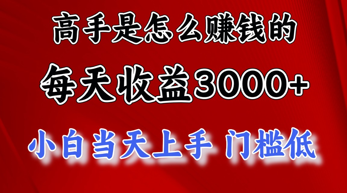 （精品）高手是怎么赚钱的，一天收益3000+ 这是穷人逆风翻盘的一个项目，非常稳…