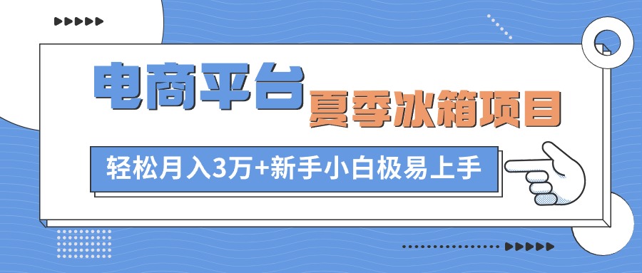 （精品）电商平台夏季冰箱项目，轻松月入3万+，新手小白极易上手