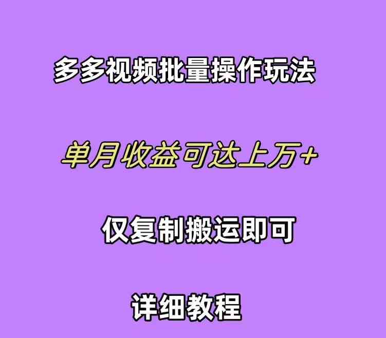 （精品）拼多多视频带货快速过爆款选品教程 每天轻轻松松赚取三位数佣金 小白必…