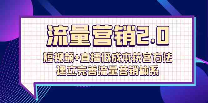 （精品）流量-营销2.0：短视频+直播低成本获客方法，建立完善流量营销体系（72节）