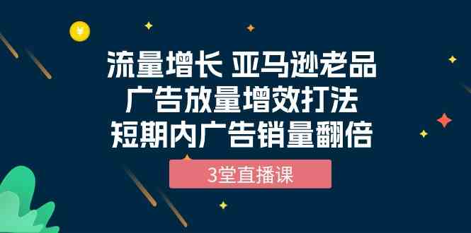 （精品）流量增长 亚马逊老品广告放量增效打法，短期内广告销量翻倍（3堂直播课）