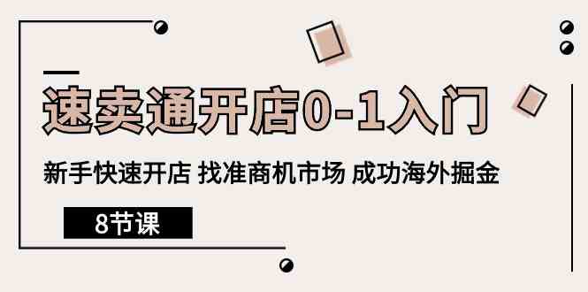 （精品）速卖通开店0-1入门，新手快速开店 找准商机市场 成功海外掘金（8节课）