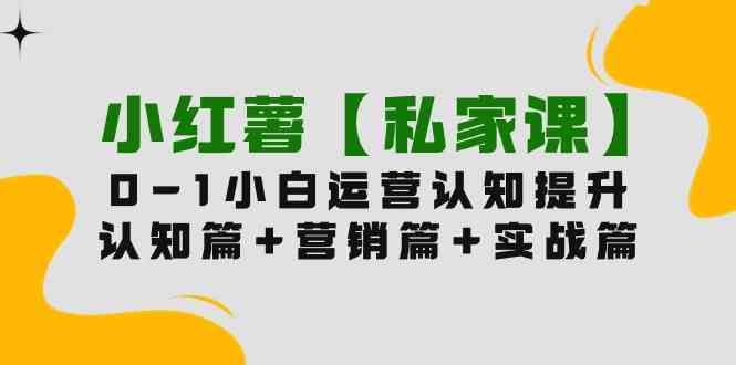 （精品）小红薯【私家课】0-1玩赚小红书内容营销，认知篇+营销篇+实战篇（11节课）