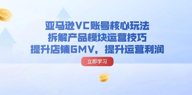 （精品）亚马逊VC账号核心玩法，拆解产品模块运营技巧，提升店铺GMV，提升运营利润