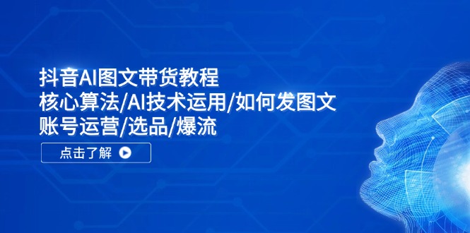 （精品）抖音AI图文带货教程：核心算法/AI技术运用/如何发图文/账号运营/选品/爆流