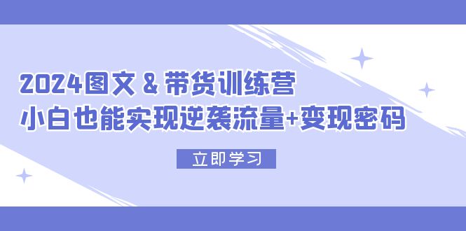 （精品）2024 图文+带货训练营，小白也能实现逆袭流量+变现密码